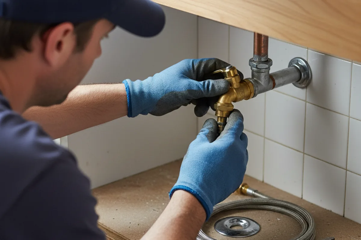 Shutoff valve and fitting work during Emergency Plumbing in Livingston